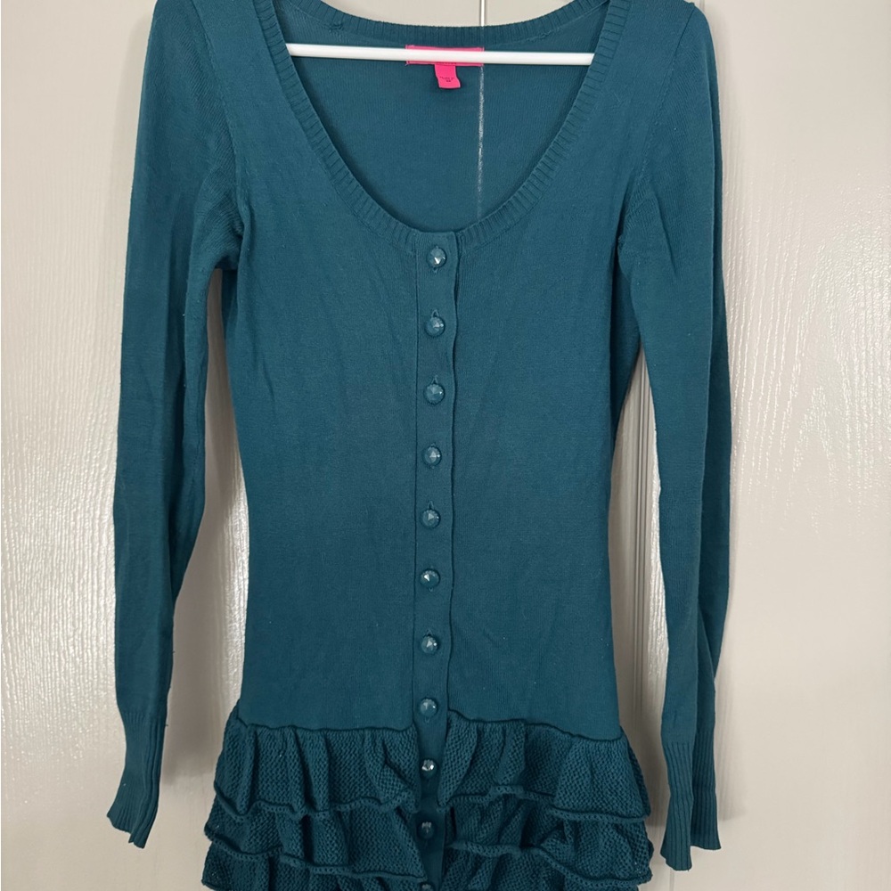 Betsey Johnson Teal Knit Sweater